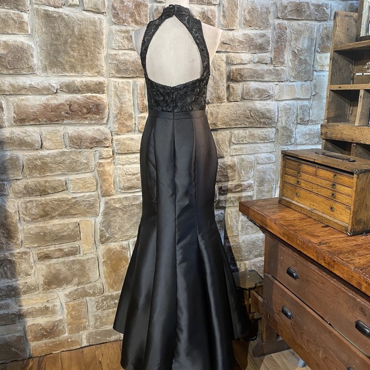 Aqua Black Mermaid Gown, Size 8