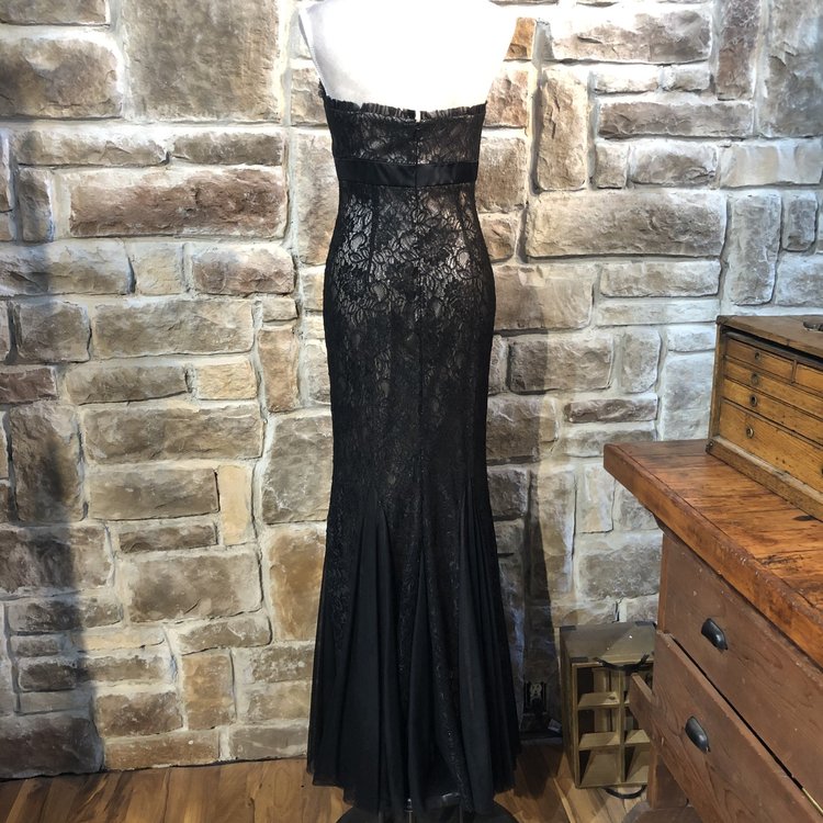Theia Black Lace Mermaid Gown, Size 8