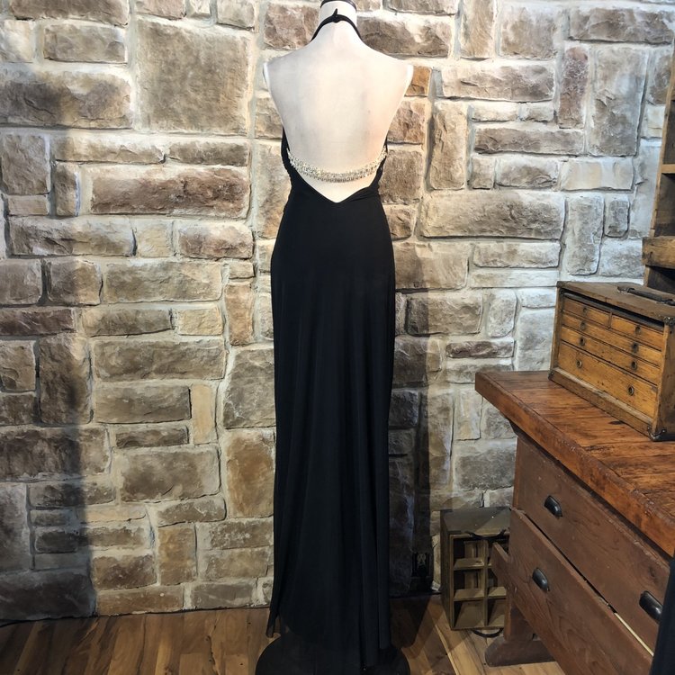 Caché Black Crystal Gown, Size 8