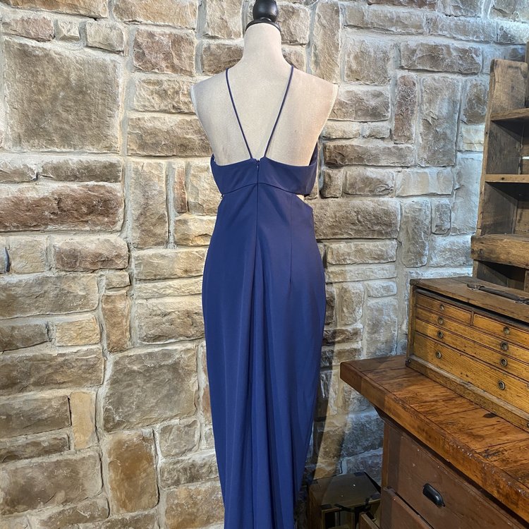 Aidan Mattox Navy Halter Gown, Size 10
