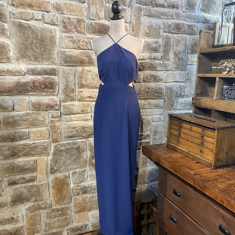 Aidan Mattox Navy Halter Gown, Size 10