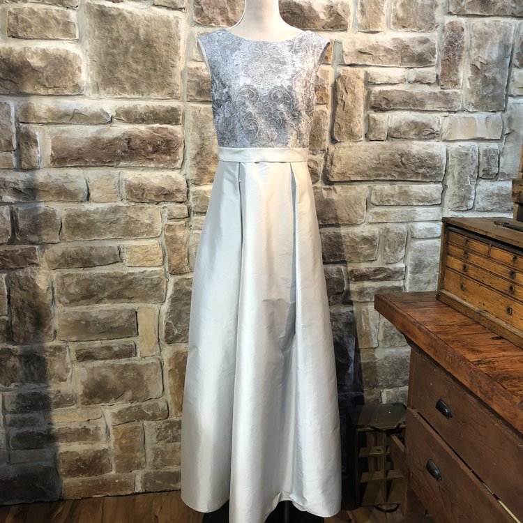 Aidan Mattox Silver Dress, Size 8