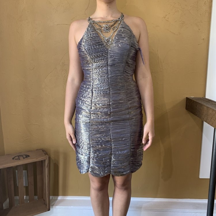 Sue Wong Gold Shimmer Dress, Size 2