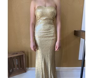 Gold Sequined Strapless Gown, Size XS - Elements Unleashed