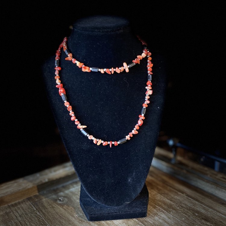 Magnetic Orange Stone Necklace