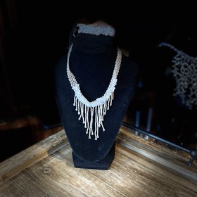 Moon Stone & Glass Necklace & Bracelet Set