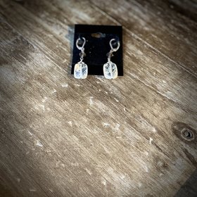 Clear Square Stone Earrings