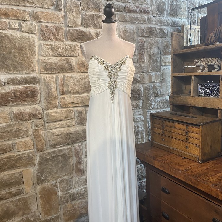 Decode 1.8 Ivory Strapless Embellished Gown, Size 16