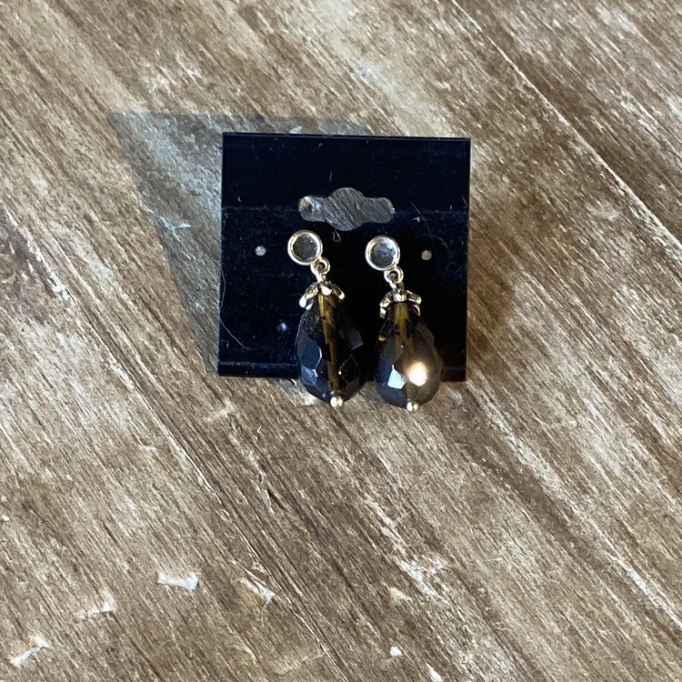 Brown Bead Drop Earrings