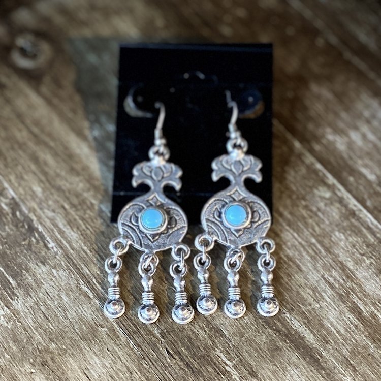 Silver Earrings with Turquoise Stone