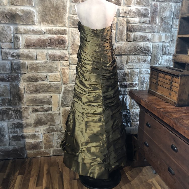 Love Bronze Ruched Gown, Size 14