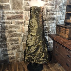 Love Bronze Ruched Gown, Size 14