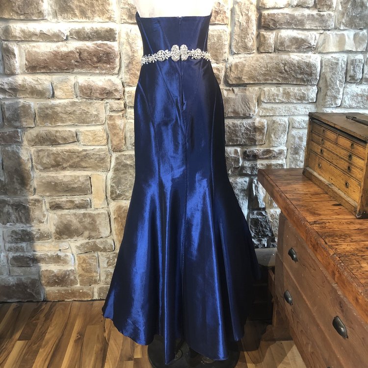 Jovani Blue Taffeta Gown, Size L