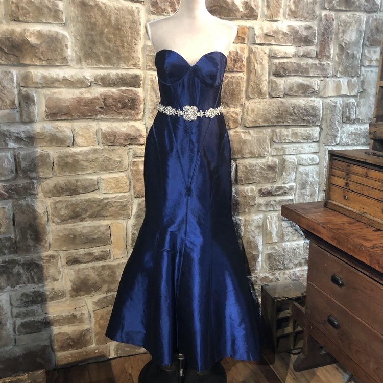 Jovani Blue Taffeta Gown, Size L