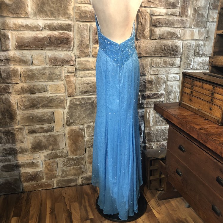 Wow! Blue Beaded Dress, Size L