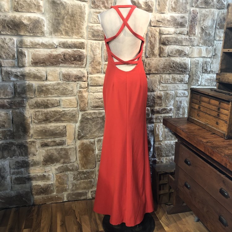 Bariano Red Halter Dress, Size L