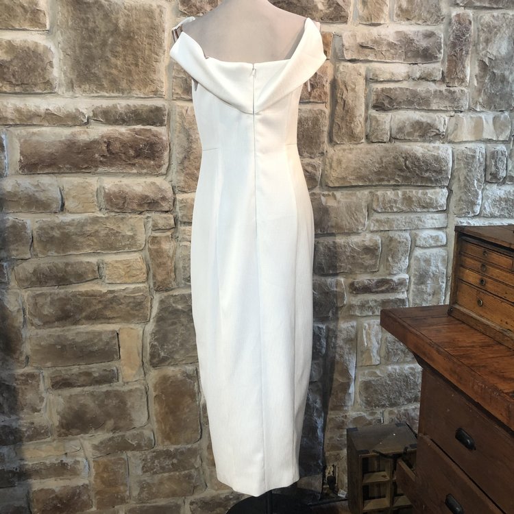 Style Stalker White Off Shoulder Evening Gown, Size L