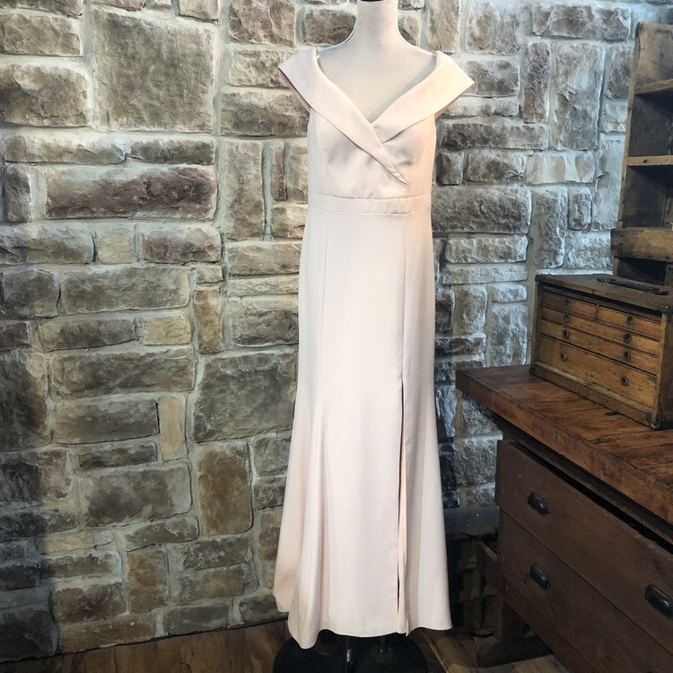 Pink Off-The-Shoulder Full Length Formal Gown, Size 14