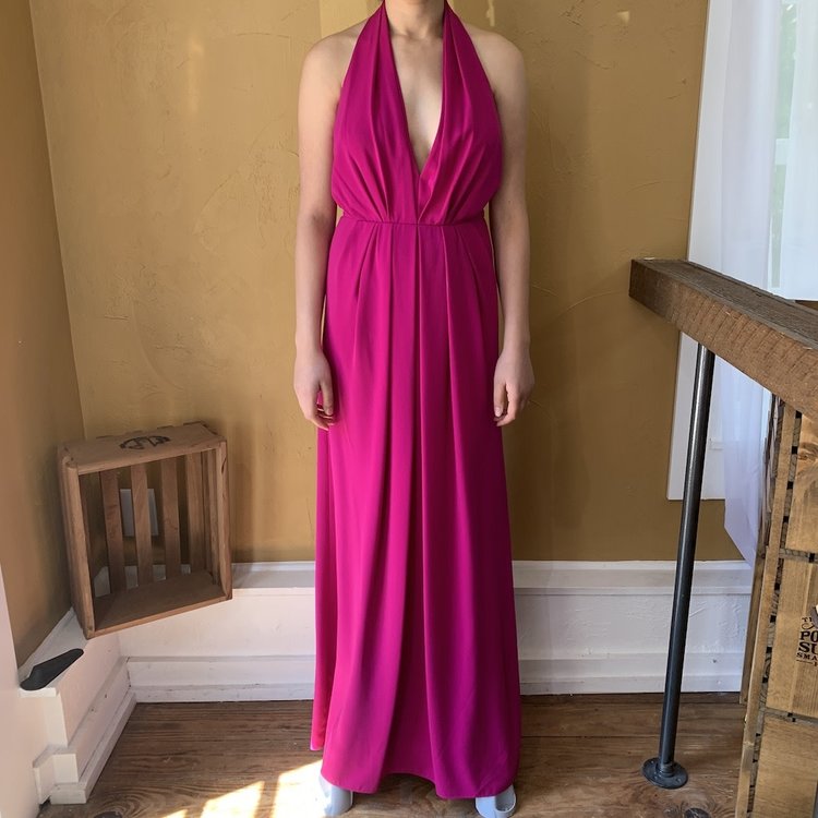 Jill Stuart Magenta Halter Gown, Size 6