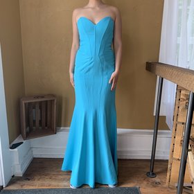 Turquoise Corset Back Gown, Size 6