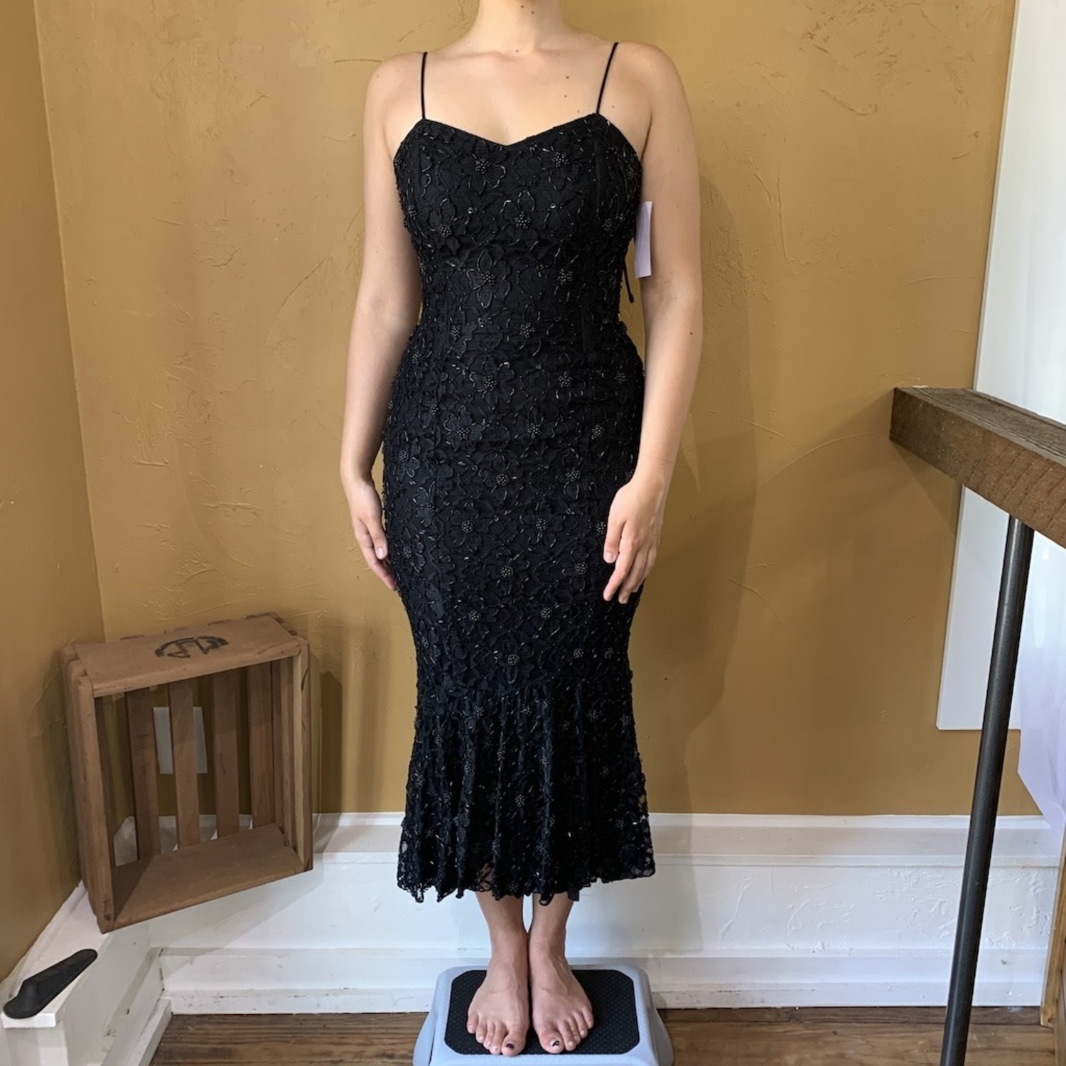 Vintage Black Beaded Dress, Size S - Elements Unleashed
