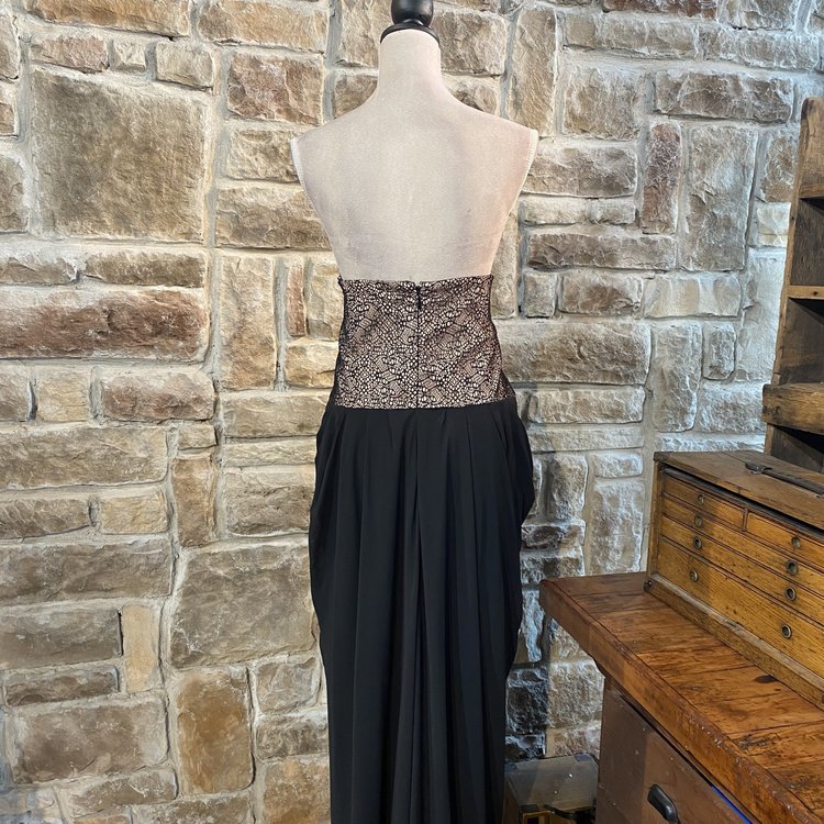 City Chic Black Chiffon Lace Trim Dress, Size XL