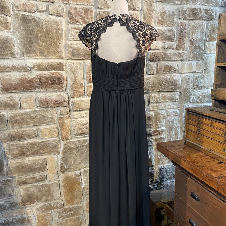 Ever Pretty Black Chiffon Lace Formal Gown, Size 16