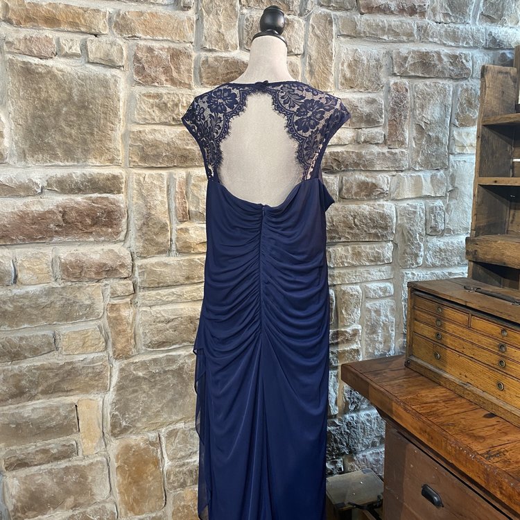 Scarrlett Navy Blue with Lace Gown, Size 24W