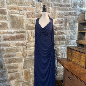 Scarrlett Navy Blue with Lace Gown, Size 24W