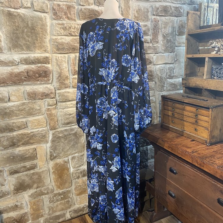 INC Blue Floral Maxi Dress, Size 3X