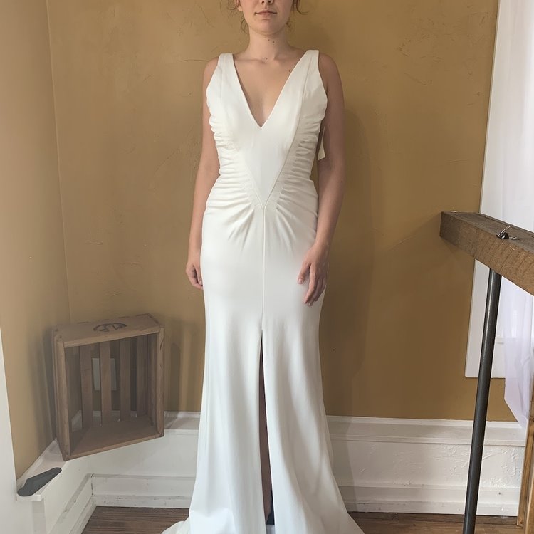 Jovani Ivory Pointe Evening Gown, Size 10