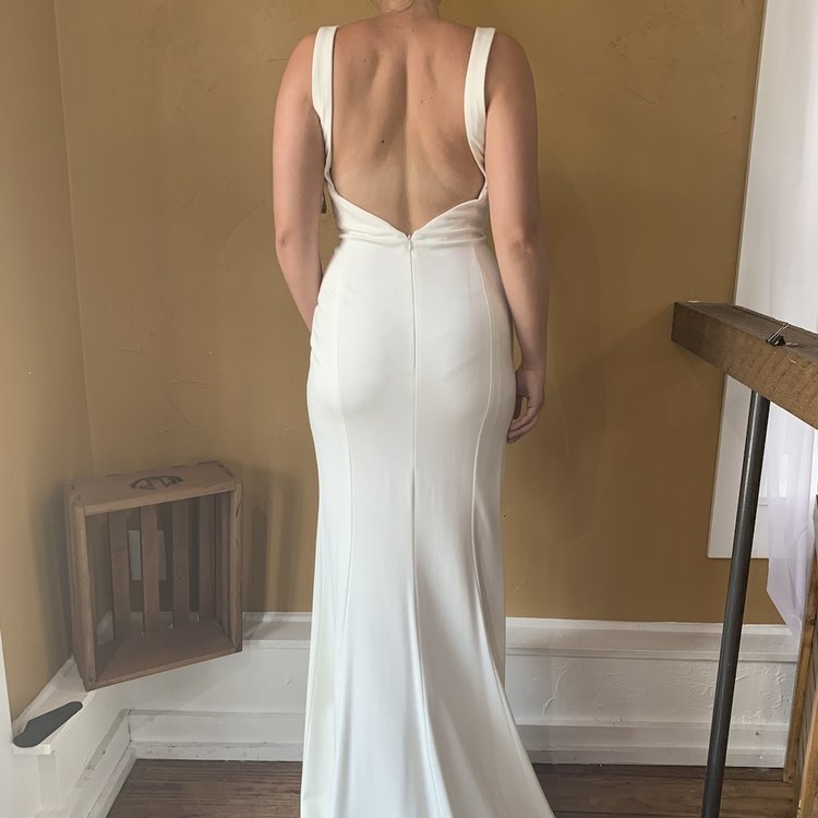 Jovani Ivory Pointe Evening Gown, Size 10