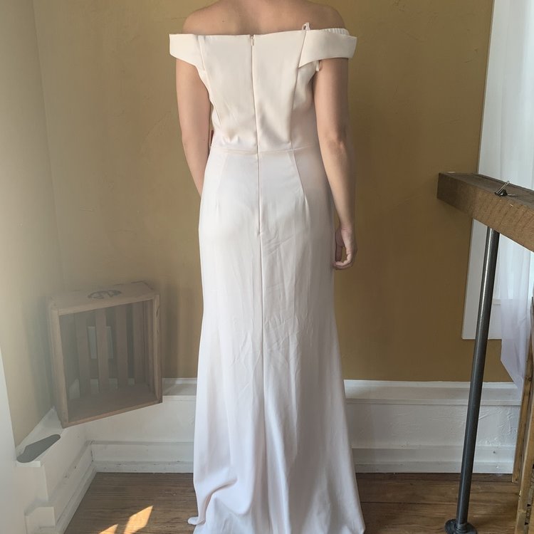 Carmen Marc Valvo Pink Off The Shoulder Evening Gown, Size 10