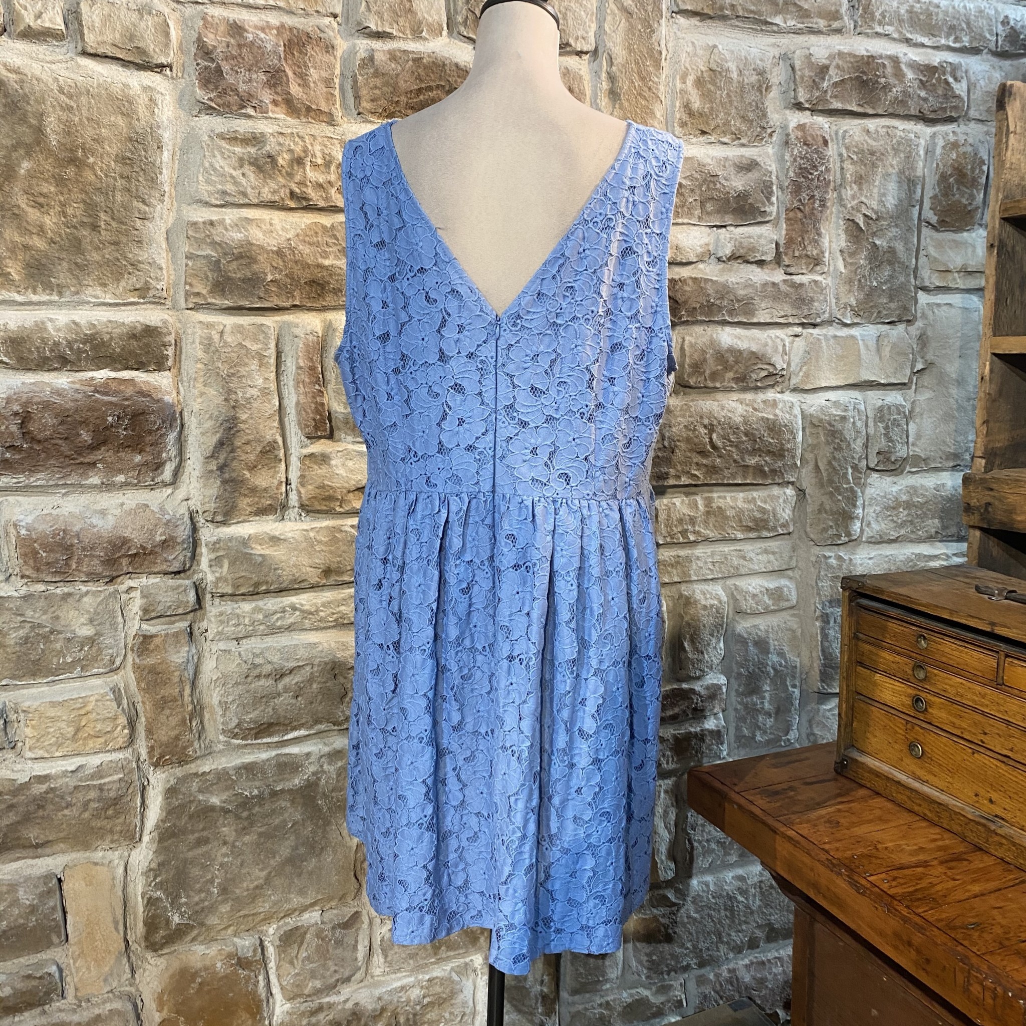 BB Dakota Blue Floral Lace A Line Dress Size 16 Elements Unleashed