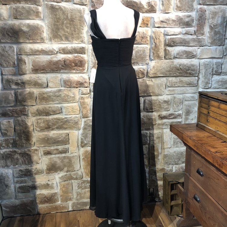 Audrey Kerr Black Ruched Bodice Gown, Size 8