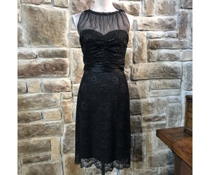 Black Lace Sweetheart Illusion Cocktail Dress Size M Elements