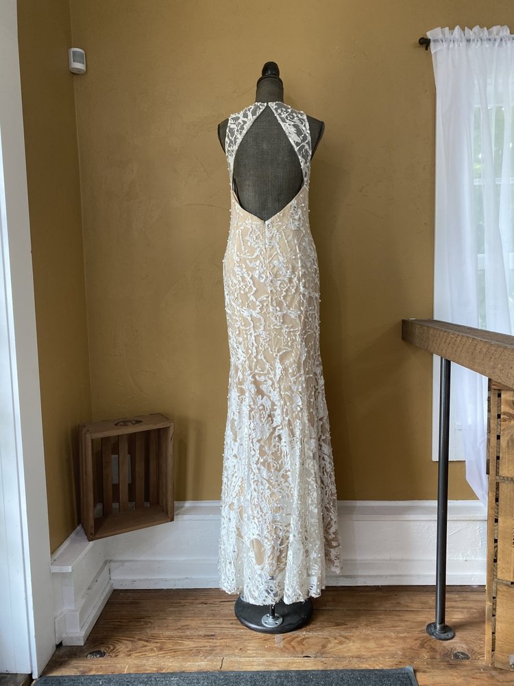 Jovani Ivory Embellished Formal Gown, Size 12