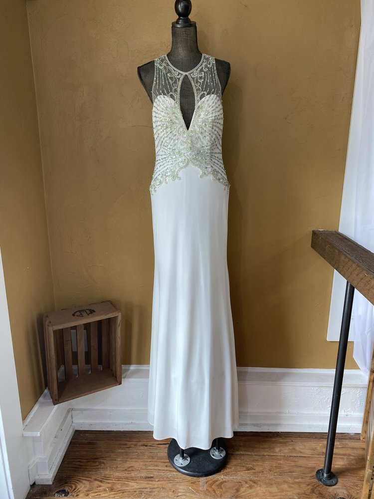 Jovani Ivory Embellished Prom/Formal Gown, Size 14