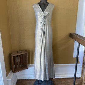 Calvin Klein Gold Twisted Metallic Gown, Size 16