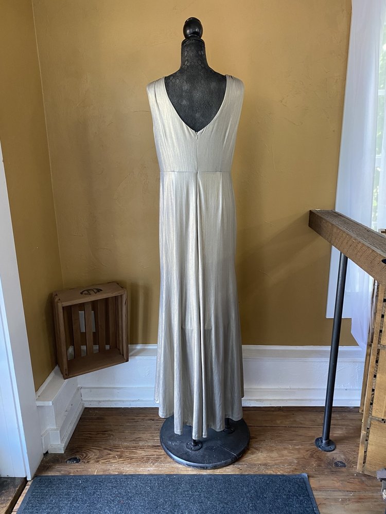 Calvin Klein Gold Twisted Metallic Gown, Size 16