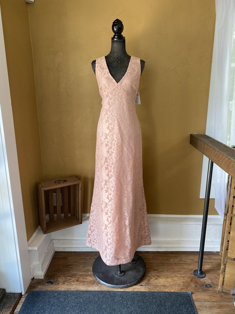 Ralph Lauren Pink Mesh Lace Gown, Size 14