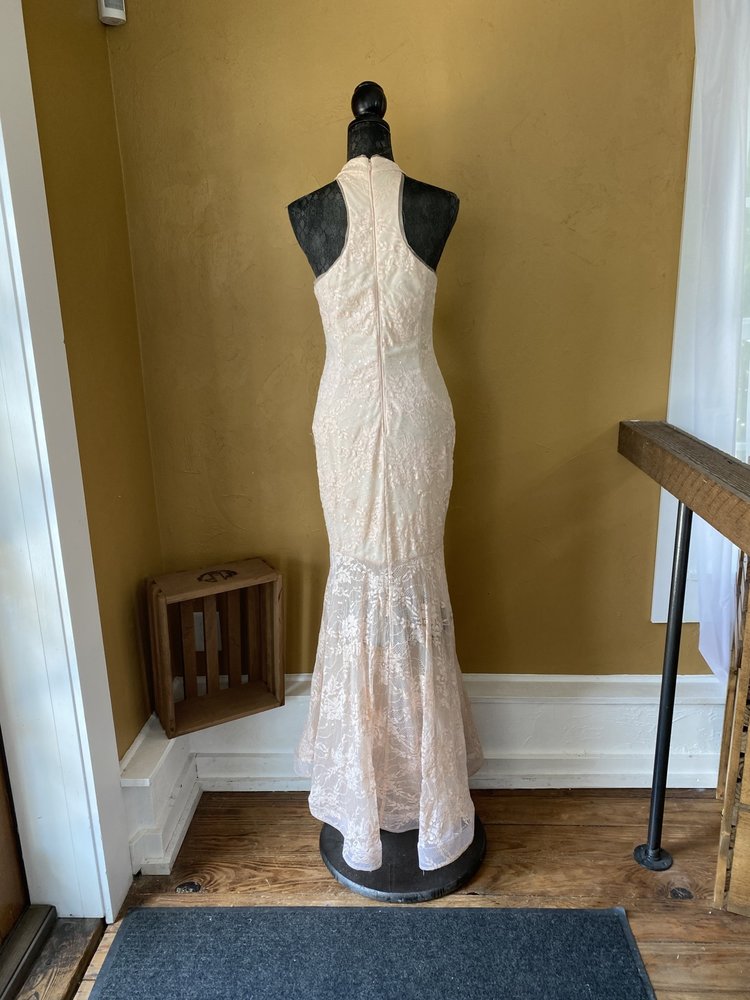 Xscape Pink Lace Keyhole Gown, Size 12