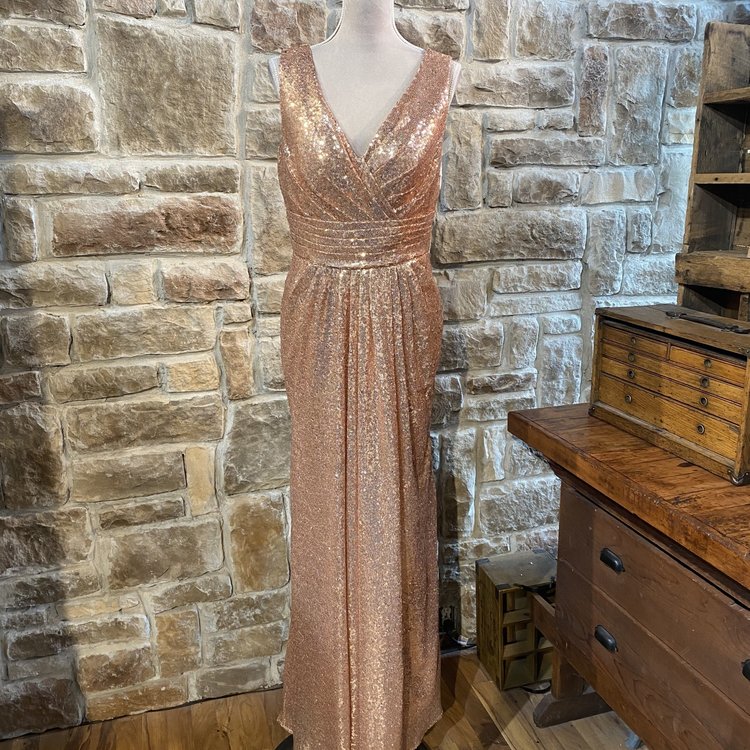 Izilady Pink Sequined Long Dress, Size XL