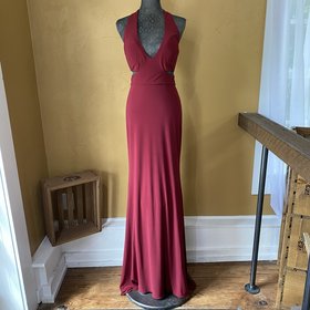Jovani Burgundy Gown with Cut Outs, Size 14