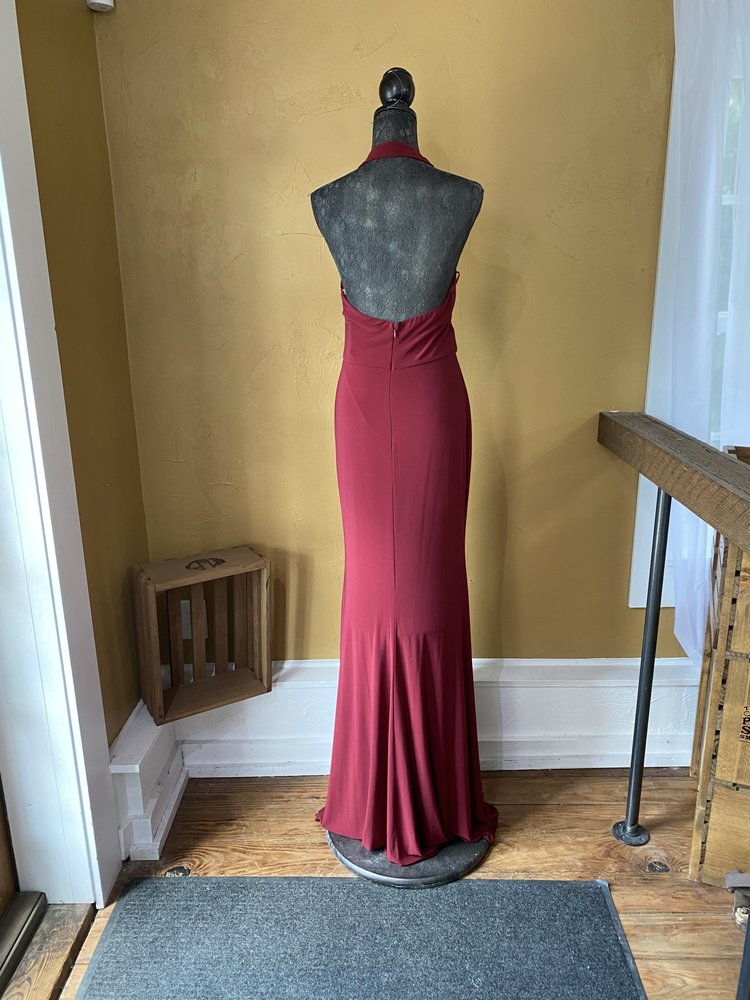 Jovani Burgundy Gown with Cut Outs, Size 14