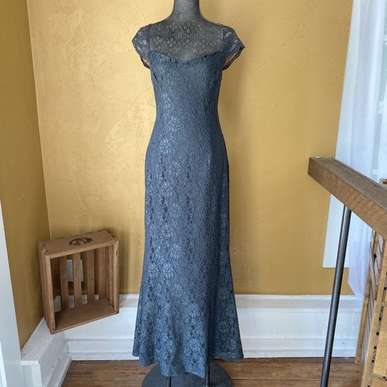 unique Evening dress with sequins in silver