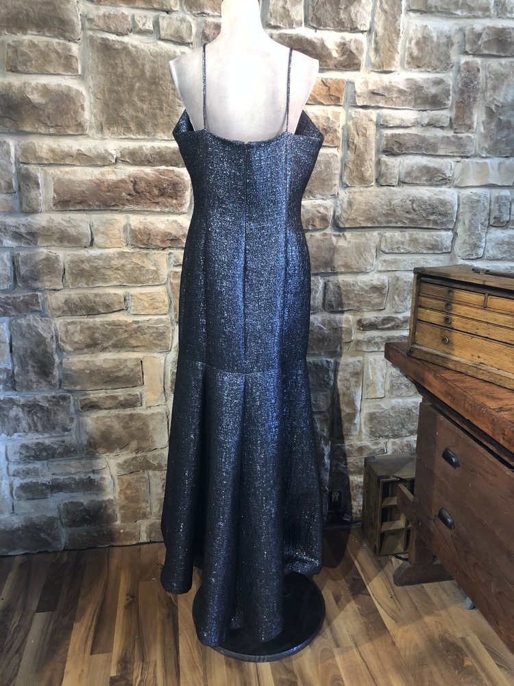 B Michael Metallic Blue. Mermaid Gown, Size 12