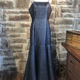 B Michael Metallic Blue. Mermaid Gown, Size 12