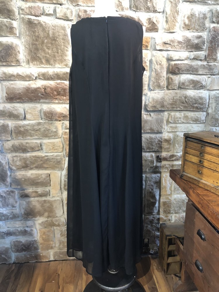 Jessica Landon Black Beaded Gown, Size 16