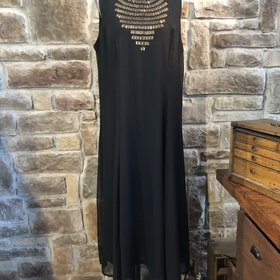 Jessica Landon Black Beaded Gown, Size 16